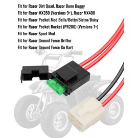 TIKSCIENCE Battery Wire Harness Fit for Razor MX350 MX400 Dune Buggy Dirt Quad Pocket Rocket Pocket Mod Sport Mod Ground Force, 4 Holes Plug