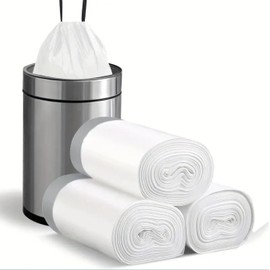 4 Gallon Drawstring Trash Bags - 60 Count for Bathroom, Kitchen, Bedroom, Office (Upgraded - Easy to Separate)
