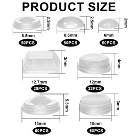 TNJPSEK 302 Pcs Bump Dots for Visually Impaired, Silicone Braille Stickers Low Vision Aids Multiple Sizes Shapes Raised Tactile Adhesive Dots for Blind Elderly Products