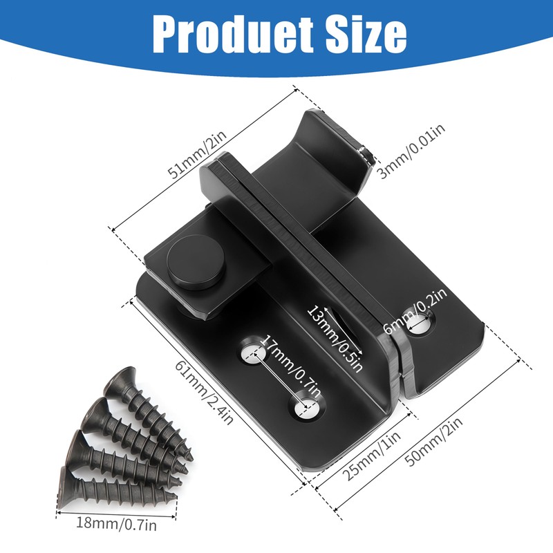 Heveer Door Bolt Stainless Steel Deadbolt Lock Lockable Small Deadbolt