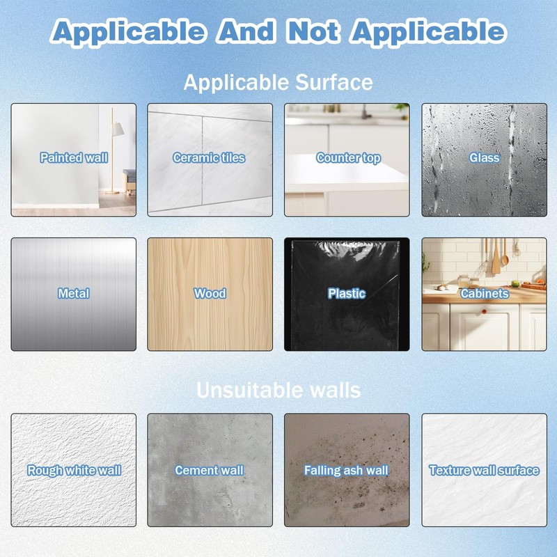 Yootiko Kitchen Stove Backsplash Clear Protector,Electrostatic Protective Film,Dry Erase Wallpaper,Plastic