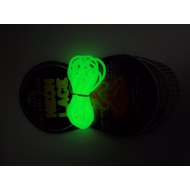 Neon Lace Vintage NOS Pair of Glow in the Dark Neon Shoe Laces Off White / Green Glow