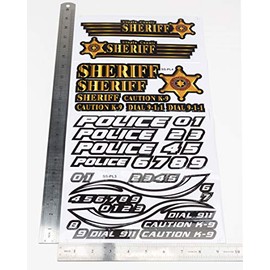 Sticker Police Sheriff Style RC Car Truck Decal fit Most 1/10 1/8 Scale