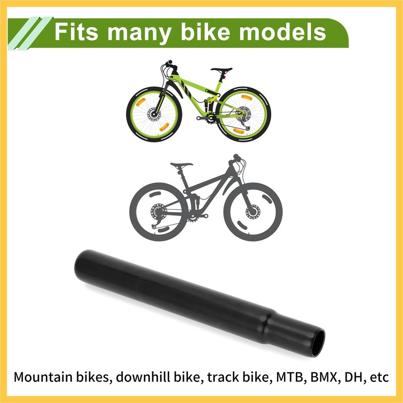 BULLSPANN Universal 25.4x200mm Black Motorcycle Seatpost Durable Motorcycle Saddle Post
