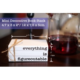 RUKEJUNE Farmhouse Motivational Wooden Office Desk Decor, Cute Decorative Books for Shelf Decoration, Inspirational Gifts for Women Men - Everything is Figureoutable Sign