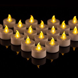 LED Tea Lights Candles- 12PACK Warm Yellow Flameless Candles Realistic and Bright Flickering Long Lasting 200Hours for Holiday Celebration,Party,Home Decoration,Battery Operated
