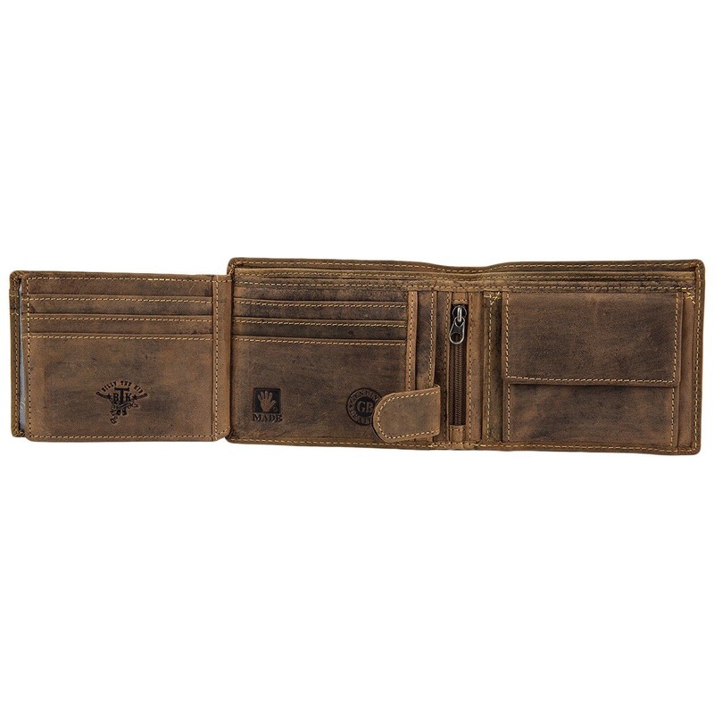 Greenburry Vintage Men's Leather Wallet Brown Landscape Format