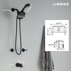 LIWEIKE Matte Black 2 Handle Shower Faucet Set, Wall Mount