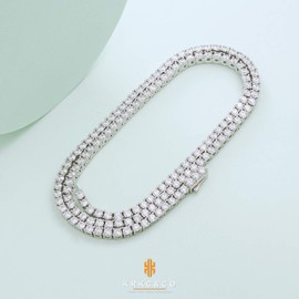 KRKC & CO Tennis Chain, Necklace, 0.12 / 0.16 / 0.20 inches (3 / 4 / 5 mm), CZ Diamond, 14K Gold Plated, Men's, Women's, Chain Necklaces, Zirconia, Hip Hop Jewelry, Bling B-Series, Street Accessories, Brass, Cubic Zirconia