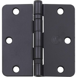 Stone Harbor Hardware 3-1/2" Ball-Bearing Door Hinges, 1/4" Radius Corner, Matte Black, 2-Pack