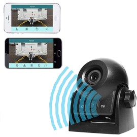 Wireless Backup Dash Cam, MHCABSR WiFi Reversing Camera Work with Phone IP68 Waterproof IR Night Vision Wide Angle Magnetic Rear View Parking Camera for Trailers Trucks RVs…