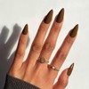 Uñas Postizas De Color Marrón Claro Con Forma De Almendra,