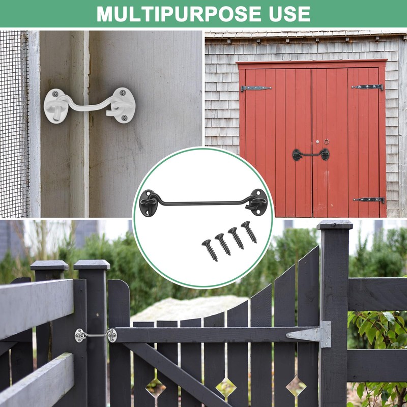 M METERXITY 4-Pack Hook and Eye Latch for Door 6