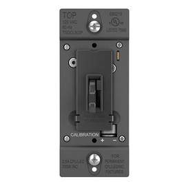Legrand - Pass & Seymour TradeMaster® LED/CFL/Incandescent Single Pole 3-Way Toggle Slide Dimmer with Preset, Black