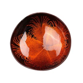 HEMOTON Coconut Bowls Natural Coconut Shell Bowl Decorative Key Storage Bowl Candy Container Nuts Holder (Red)