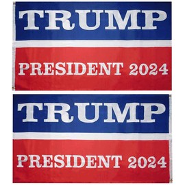Trump President 2024 Red White Blue Premium Quality Heavy Duty 100D Double Sided Woven Poly Nylon Flag 3x5 3'x5' Flag Banner Grommets