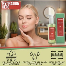 Limpiador Facial En Gel De Cactus: Profundamente Hidratante Y Nutritivo Para Pieles Sensibles. Con Aceite De Tuna Hidratante Y Niacinamida. Fórmula An