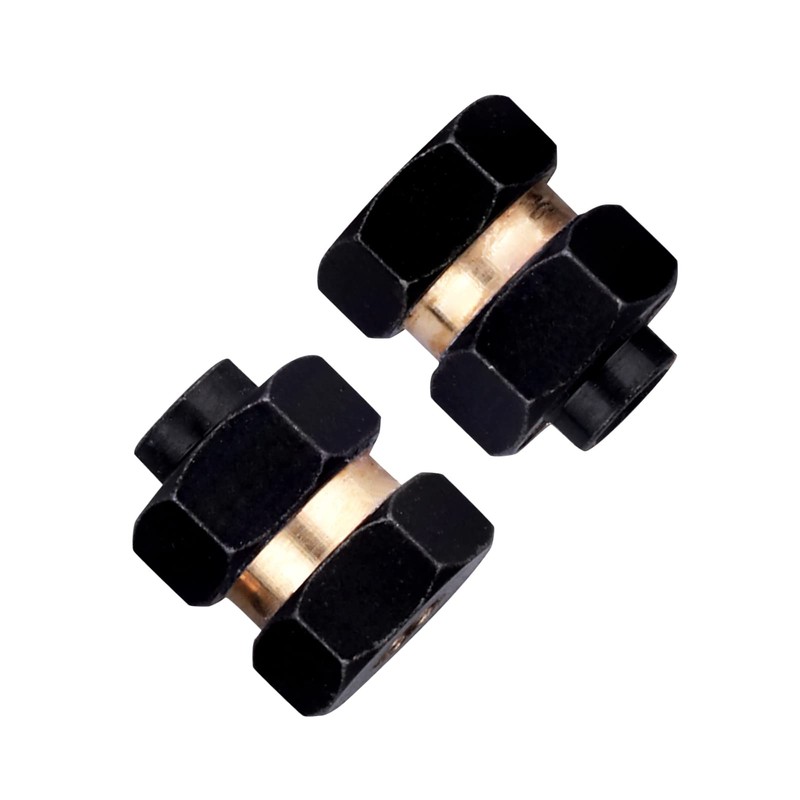 4PCS Brass Extended Hex Wheel Hubs w/Locknuts Wrench Tool for