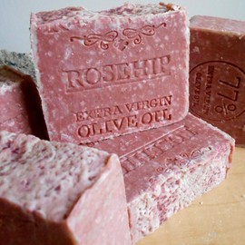 Brazilian Rose Hip Oil and Organic Olive Oil Vegan Soap - with Mediterranean Sea Salt Handmade !