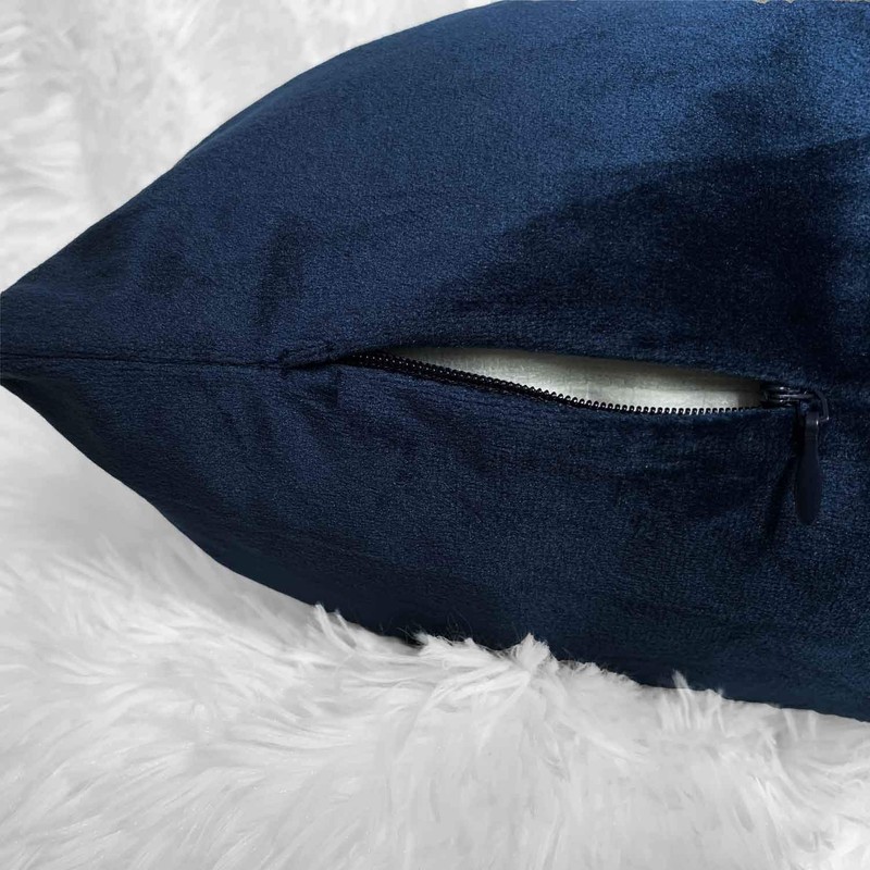 Set of 2 Luxton Velvet Square Cushion Covers Indigo Blue,