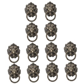 Housoutil 12pcs Vintage Lion Pull Handle Antique Chinese Style Cabinet Door Pulls and Elegant Furniture Accessories for Wardrobe Drawer Cupboard and More