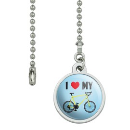 GRAPHICS & MORE I Love My Bike Road Bicycle Cycling Ceiling Fan and Light Pull Chain