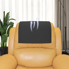 AmazeCov Non Slip Headrest Cover for Recliner Chair, Breathable PU Leather Lazy Boy Recliner Headrest Cover, Furniture Headrest Protector for Office Chair Theater Seat and Sofa,Black