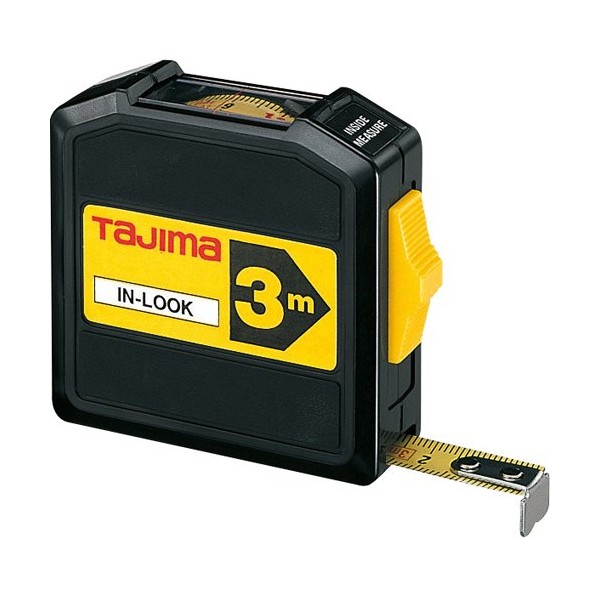 Tajima INL30MY In-Look Measuring Tape, Black/Yellow