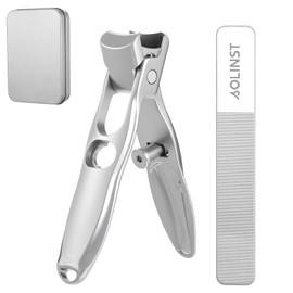 COMNICO Nail Clippers for Men, Thick Nails, Robust Toenail Clippers for Seniors, Ergonomic Toenail Clippers with Angled Head, Large Wide Jaw Opening, Fingernail Clippers