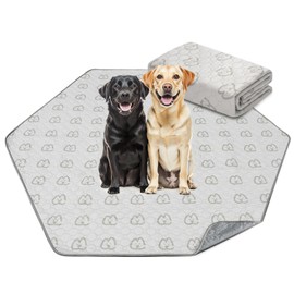 FXW Washable Pee Pads for Dogs, Leak-Proof & Non-Slip, Specifically Designed for FXW Rollick/Homeplus 32/40/45inch 6 Panels Dog Playpen, 35" Hexagon, Khaki, 1 Pack
