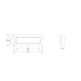 220 x 55 mm Wall Flange Duct Connector for Flat Duct Ventilation Systems Plastic PVC