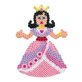 Hama Perlen 4210 Princess Set with Approx. 1,100 Colourful Midi Ironing Beads with Diameter 5 mm, Pin Plate, Including Ironing Paper, Creative Craft Fun for Young and Old
