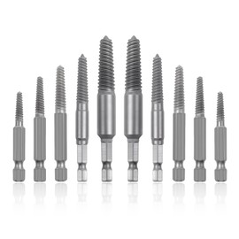 10 Pcs Broken Screw Extractor Set, Breakaway Screw Extractor Kit Stripped Screw Extractor Drill Bit Kit 1/4 Inch Hex Shank Damaged Bolts Removal Tool