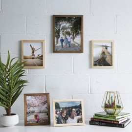 Wallniture Alps DIY Wall Decor 8x10 Picture Frames Table Top Display or Wall Mount, Set of 6 Natural Finish