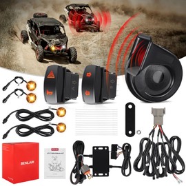 Benlari UTV Turn Signal Kit with Horn, ATV Turn Signal Side by Side, ATV Blinker with Power Switch Street Legal Kit Fit for Polaris RZR PRO, Polaris Ranger XP/Can-Am x3, Kawasaki, CFMOTO & Golf Cart
