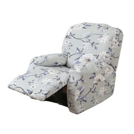 FUANGUI Recliner Chair Cover 4-Pieces Lazyboy Cover for Recliner Chair with Storage Pockets Furniture Protector for Living Room, Jacquard Sofa Slipcover for Kids, Pets, Dog and Cat, 10