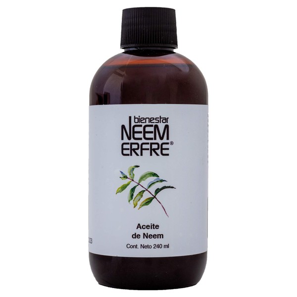 bienestar NEEM ERFRE Aceite de NEEM Orgánico 100% puro sin diluir - Azadiractina - Natural Vegano Biodegradable (Refill 240 ml)