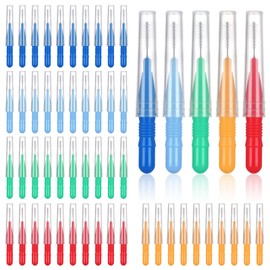 Obidodi 50 Pieces Interdental Brush, Soft Toothpicks Tooth Flossing Head, Oral Dental Hygiene Brush, Mini Tooth Cleaning Tool for Cleaning Gaps Between Teeth