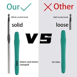 Crochet Set, 14 Pieces, Crochet Hook Set, Crochet Hooks, Crochet Set for Beginners, Crochet, Ergonomics Crochet Hook, 2.0 mm - 10.0 mm Crochet Hooks with Yarn Cutter and Needle for Mother, Friends,