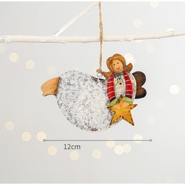 HERZONE 4 x Metal Angel Pendants, Christmas Tree Pendants, Christmas Angel Pendants Made of Metal (4 Angels)