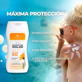 Protector Solar FPS50+ | Con Caléndula y Manteca de Karité, Protección UVA/UVB, Para Piel Sensible | 250 ml