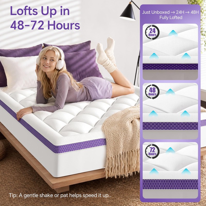 ChiXpace Queen Mattress Topper, Viscose Derived from Bamboo, Pillow Top