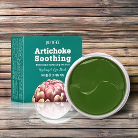 Petitfee Eye Patch Effect, Eye Area Nourishing Artichoke Soothing Hydrogel Eye Patches, 2 Pieces, 60 Pieces / 쁘띠페 아이 패치 효과 눈가 영양 아티초크 수딩 하이드로겔 아이 패치 2개 60개입