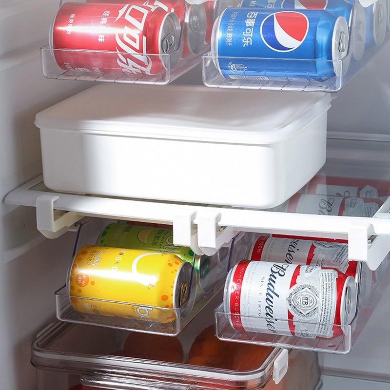 VOCAON 2 Pack Refrigerator Drawer Can Organizer, Hanging Soda Can