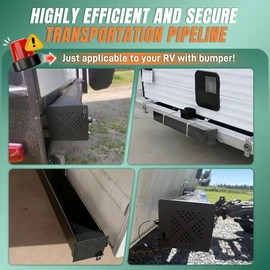 Ustinian RV Bumper Storage Tube 4" Square Cap for RV with Camper Bumper