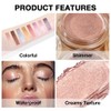 FeiCuiYun Glitter Shimmer Metallic Cream Eyeshadow Palette Makeup, Rose Gold