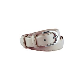 Biagiotti Women's Genuine Leather Thin Belt with Box, Light Taupe 3 cm
