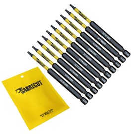 10 x SabreCut SCTX1089_10 89mm T10 TX10 Magnetic Impact Screwdriver Driver Bits Set Torx Heavy Duty