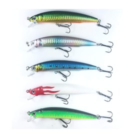 Orrudo Fishing Tackle qb100165a01n0 4.5 inches (11.5 cm), 0.6 oz (18 g), 5 Pieces Minnow A, 5 Colors