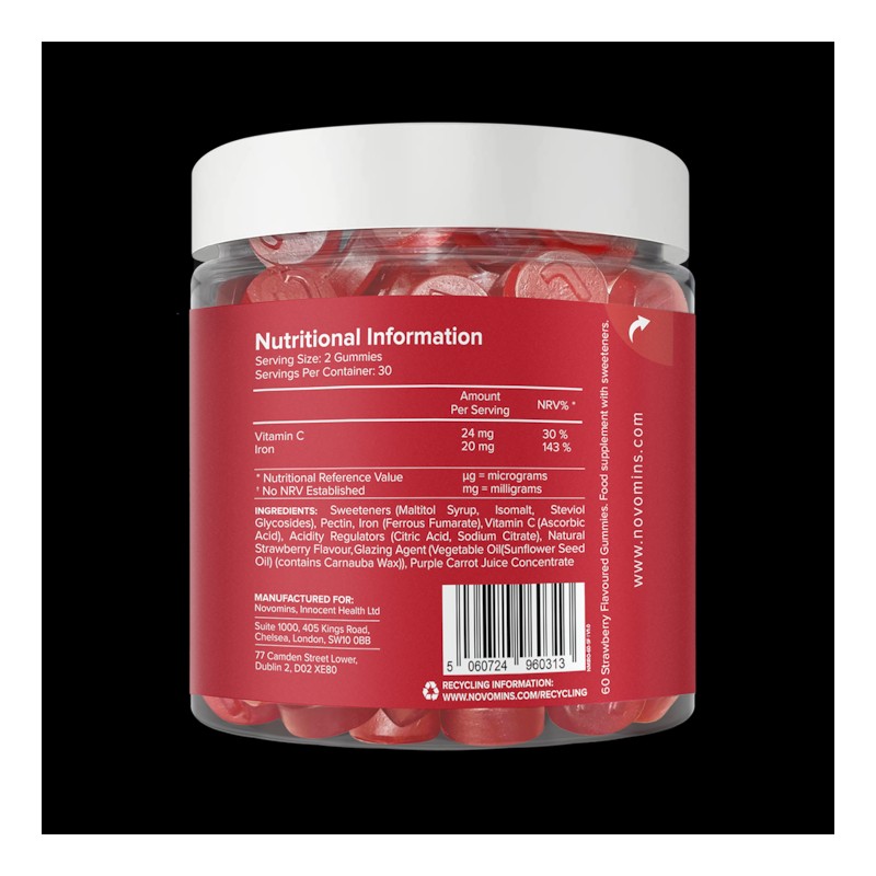 Novomins Iron Sugar-Free 60 Gummies 30 Days Supply